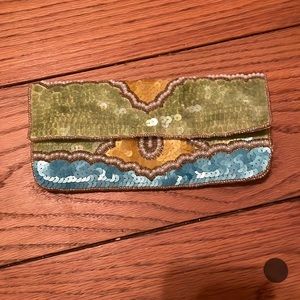 K.C  Malhan beaded clutch wallet